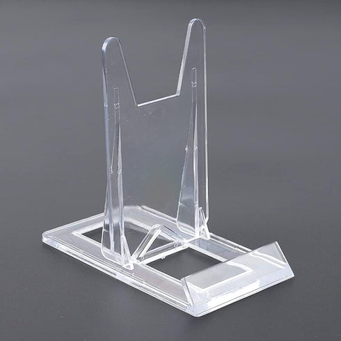 2 Pieces Acrylic Easel Display Stand Plastic Plate Display Stands Mini Easel Stand Mini Easel Stand Adjustable Picture Stand Coin Display Stand, T...