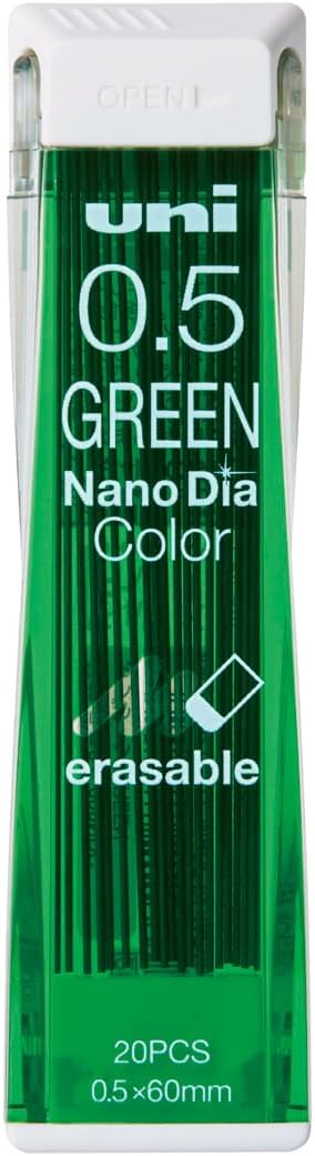 Uni Mechanical Pencil Lead Nanodia Color Green 0.5mm 20Leads...