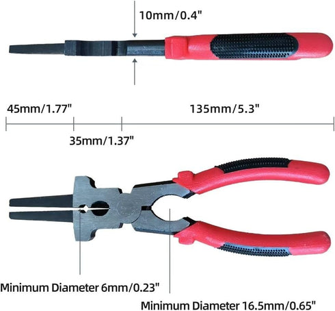 8"MIG Welding Pliers, 6 in 1 Multi-Functional Carbon Steel MIG Pliers with Insulated Handle, Long Nose Pliers Wire Cutting Pliers for Scraping Spa...