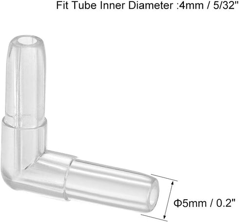uxcell Aquarium Air Valve Connector Plastic Inline Tubing L-Shaped Non-Return Valves for 4mm Fish Tank Pond Air Line 10pcs...
