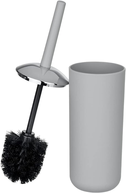 Brasil Toilet Brush, Toilet Bowl Cleaner Brush with Holder, Toilet Bowl Brush Made of Plastic, Grey, Dimensions 3.9 x 3.9 x 14.6 in...