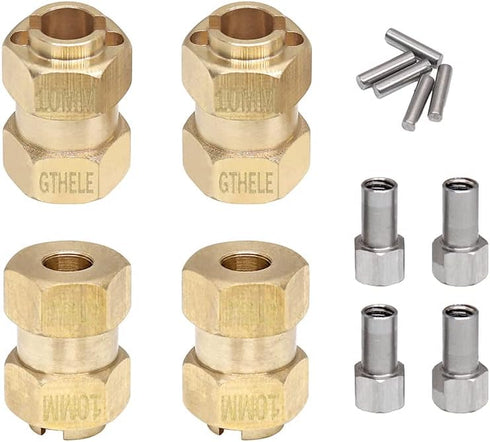 Brass Wheel Hex Hub 10mm(+6mm) Extenders Adaptor Set for 1/18 TRX4M Upgrade Parts RC Crawler Car...