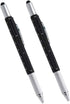 Multi-word 6 in 1 Multi Function Tool Ballpoint Pen with Ballpoint, Ruler, Screwdriver, A Flat Head, Touch-Screen Pen, Levelgauge (2PCS Black)......