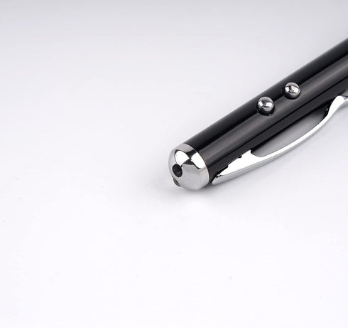 Metal Multi-Function Pen, Touch Screen Stylus, Flashlight with White Light, Infrared, Creative Christmas and Birthday Gifts (2 Black)...