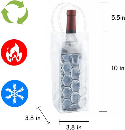 Ice Wine Bag, Wine Chiller, Wine Cooler Refrigerator, Wine Fridge, Wine Bottle Chiller Cooler for Red White Champagne or Sparkling. Gel Cooling Ho...