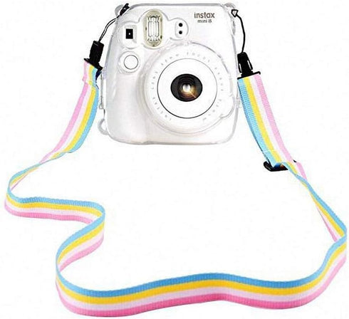 Case for Fujifilm Instax Mini 8 Mini 9 Camera, EpicGadget Transparent Clear Hard Plastic Protective Case Cover with Adjustable Shoulder Strap for ...