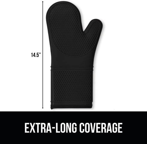 GORILLA GRIP BPA-Free Soft Silicone Oven Mitts, 14.5x8.3, Heat Resistant and Waterproof Cooking Gloves, Thick Cotton Lining, Flexible Gripping for...