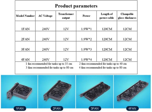 LONDAFISH Aquarium Chillers Aquarium Fan Fish Tank Cooling Fan System for Salt Fresh Water(1 Fan)...