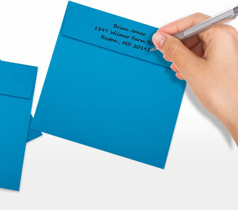 LUXPaper Square Invitation Envelopes | Peel & Press | 6" x 6" | Pool Blue | 80lb. Text | 50 Qty...