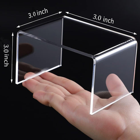 6-Pack Clear Acrylic Display Risers, Showcase Shelf for Figures, Cupcakes and Jewelry Display Stands, 3 Large Size - 3'' x 4'' x 5''...