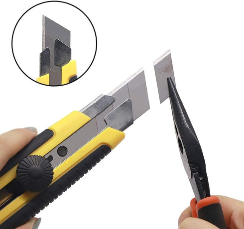 25MM Heavy Duty Utility Knife, Box Cutter SK-5 Retract Blades, Snap-Off Cutters with Rubber Grip for Cardboard, Boxes, DIY Crafts (Utility Knife)...