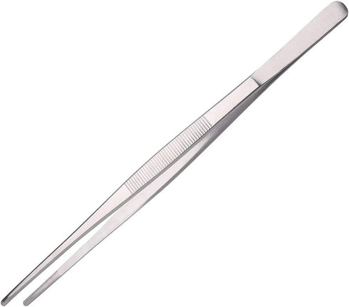 Long Tweezers- with Precision Serrated Kitchen Tweezers Tongs? for Barbecue and Hand-Made Stainless Steel Cooking Tweezers?8 inches?...