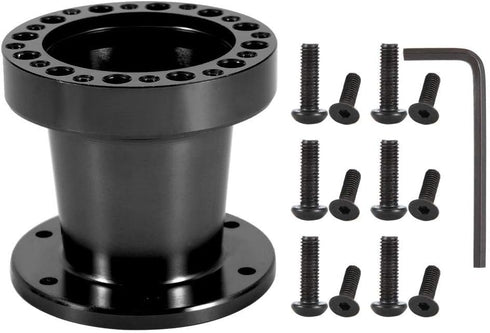 Acouto Steering Wheel Hub Spacer 3inch Car Steering Wheel Extension Spacer Aluminium Steering Wheel Hub Adapter Spacer Kit (Black)...