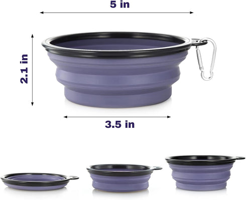 Dog Bowl Pet Collapsible Bowls, 2 Pack Collapsible Dog Water Bowls for Cats Dogs, Portable Pet Feeding Watering Dish for Walking Parking Traveling...