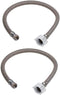 EZ-Fluid Toilet Water Supply Connector Line Braided Stainless Steel, Toilet Supply Line - 3/8 Female Compression Thread x 7/8 Female Ballcock Thre...