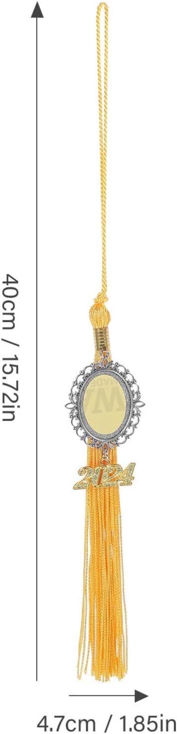 Holibanna Sublimation Photo Charm Graduation Tassel with 2024 Charm for Graduation Cap Charm DIY Heat Transfer Graduation Tassel Decorations Cerem...