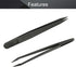 Utoolmart 3Pcs Plastic Anti-static Tweezers, Precision Slant Point Tip for Jewelry Craft DIY Beauty Electronics Repair Tool, Black...