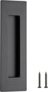 Ravinte 1 Pack Black Sliding Closet Door Handles Black Flush Pulls 7in Length Recessed Finger Pulls for Sliding Barn Door Sqaure Cabinet Pulls Sta...