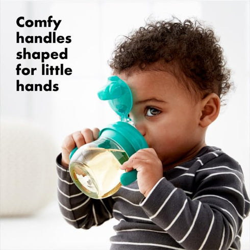 OXO Tot Transitions Soft Spout Sippy Cup with Removable Handles, Teal, 6 Ounce...