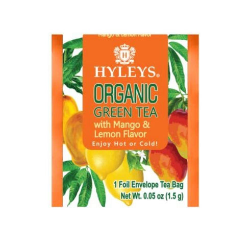 Hyleys Organic Green Tea Mango and Lemon Flavor - 25 Tea Bags...