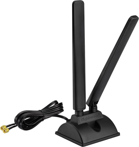 Eightwood WiFi 6E Antenna Tri-Band 2.4GHz 5GHz 6GHz RP-SMA WiFi Antennae Magnetic Base for Desktop PC Computer PCI-E WiFi 6E Bluetooth Card USB Wi...