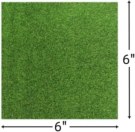 4 Packs Fake Grass for Crafts Artificial Garden Grass for Dollhouse 6 X 6 Inches Miniature Ornament Garden Dollhouse DIY Grass...