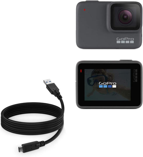 BoxWave Cable Compatible with GoPro Hero 7 Silver - DirectSync - USB 3.0 A to USB 3.1 Type C, USB C Charge and Sync Cable - 6ft - Black...