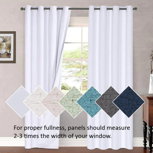 H.VERSAILTEX 2 Panels White Valance for Windows, Natural Blackout Curtains Valances for Small Windows/Living Room/Bedroom/Bathroom Rod Pocket 52" ...