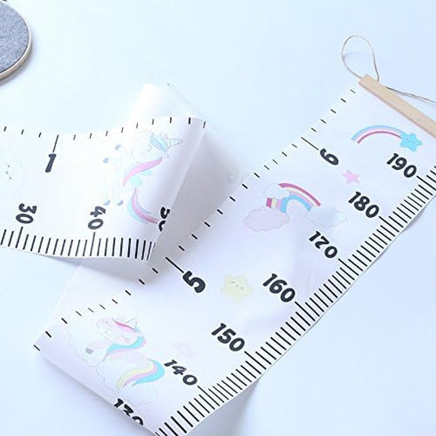 Kids Growth Chart, Wood Frame Fabric Canvas Height Measurement Ruler from Baby to Adult for Child's Room Decoration 7.9 x 79in (7.9 x 79in, Unicor...