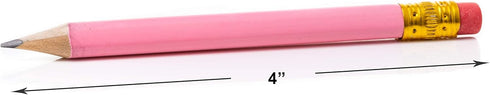 Pink Golf Pencils With Erasers for Kids, 72 Triangular Premium Pink Half Pencils and 2 Sharpeners (Light Pink)...