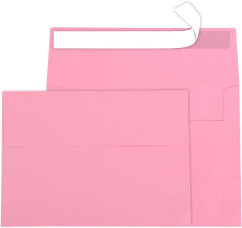 A7 Pink Envelopes, 50 Packs 5x7 self seal Envelopes for Invitations, Greeting Cards, Mailings, Printable Invite Envelope, Wedding, Party, Photos, ...