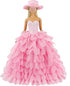 BARWA Princess Evening Party Clothes Wears Dress Outfit Set for 11.5 inch Doll with Hat (Pink Wedding Dress)...