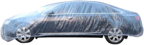 Clear Plastic Disposable Universal Elastic Band Car Covers Rain Dust Garage Cover Waterproof Temporary Auto 12ft X 22ft...