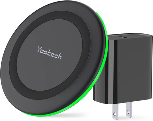 yootech Wireless Charger, 10W Max Wireless Charging Pad with Quick Adapter, Compatible with iPhone 15/15 Plus/15 Pro Max/14/13/SE 2022/12/11/X/8,S...