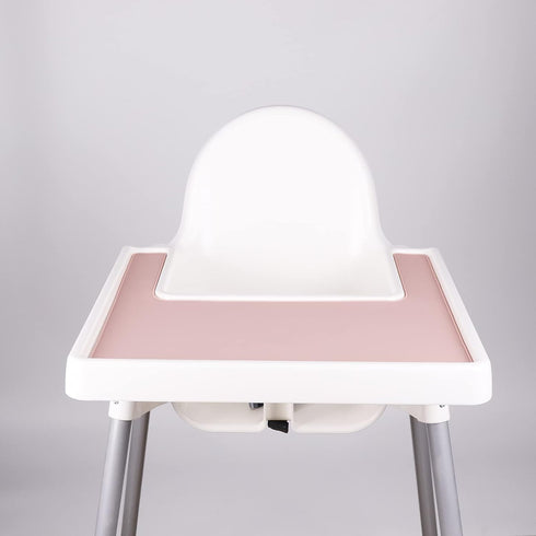 High Chair Placemat, Durable High Chair Placemat Silicone, Clean and Hygienic, Suitable for IKEA Antilop Highchai, for Toddlers and Babies (Pink)...