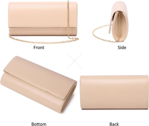 Women Evening Bag Vegan Leather Clutch Purse Shoulder Crossbody Envelope Bag for Party Wedding Prom Bridal...