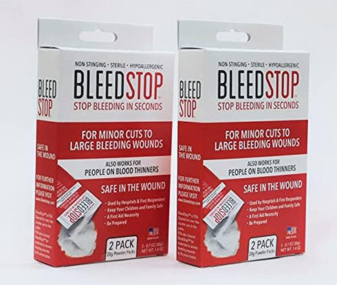 BleedStop™ First Aid Powder for Blood Clotting, Trauma Kit, Blood Thinner Patients, Camping Safety, and Survival Equipment for Moderate to Severe ...