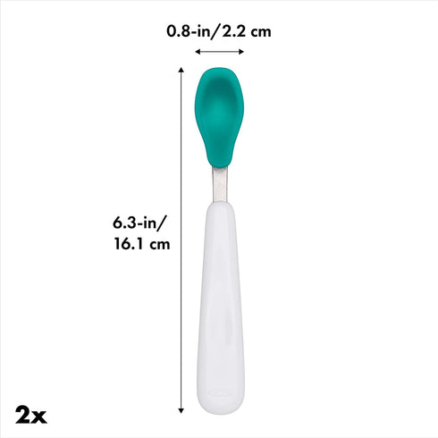 OXO Tot Feeding Spoon Set With Soft Silicone, Teal...