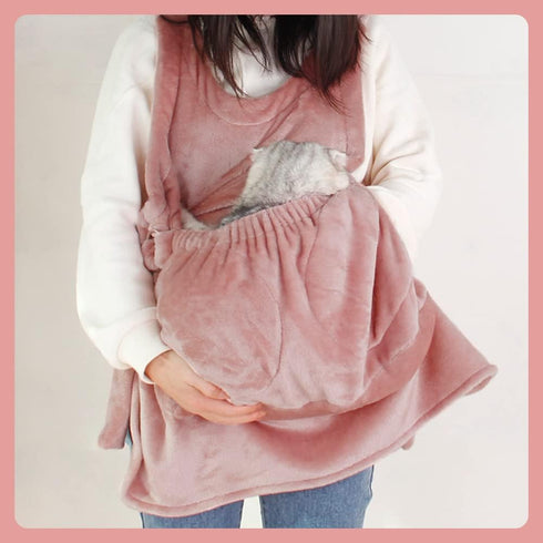 La La Pet® Adjustable Cat Carrier Apron with Double Layer Pocket Cat Sleeping Bag Pet Carrier Sling Kitten Carrier Bag Cat Carrier Pouch for Small...