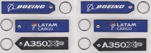 Boeing Keychain | Luggage Tag | airline Logo - Blue (Boeing ) pack 3...