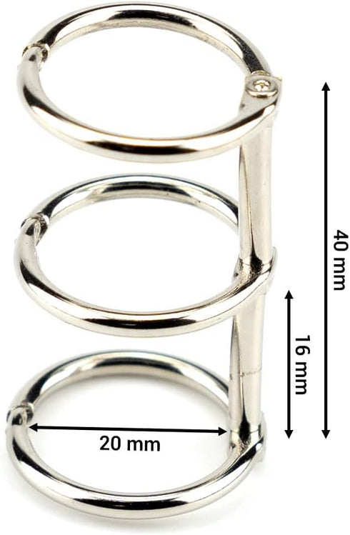 Pack of 10, 3 Ring Metal Loose Leaf Binders Book Rings with 20mm 0.8 Inch Inner Diameter Silver Ring Binders for Notebooks Photo Album DIY Travel ...