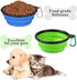 Collapsible Portable Silicone Big Dog Bowls,2 Pack,34 oz/Each Bowl,Silicone Basic Bowl with Plastic Rim and D-Ring,Foldable Travel pet Feeder,Port...