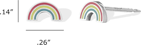 Boma Jewelry Sterling Silver Resin Rainbow Stud Earrings...