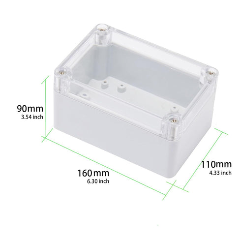 160x110x90mm ABS Plastic Junction Box, Waterproof IP65 Electrical Enclosure Box Universal Project Connection Box with PC Transparent Clear Cover 6...