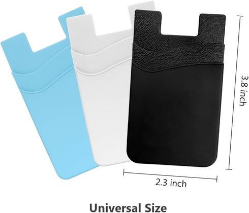 Phone Wallet Stick on, 6Pack Phone Card Holder, Silicone Card Holder for Back of Phone Case, Sticky Credit Card Holder for iPhone,Samsung,Smartpho...