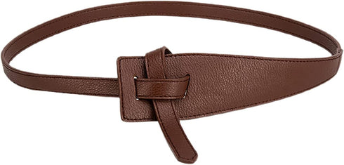 Women Fashion Knot Belt for Dress Jeans Leather Tie Waist Belt No Buckle Cinch Belt Women Leather Belts Vintage Irregular Waist Belt for Dresses T...