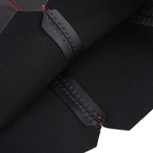 Shifter Boot Universal, PU Leather Shift Boot Retainer Stick Shift Sleeve Gear Shifter Boot Gear Gaiter Cover Black Bright Red Stitch...