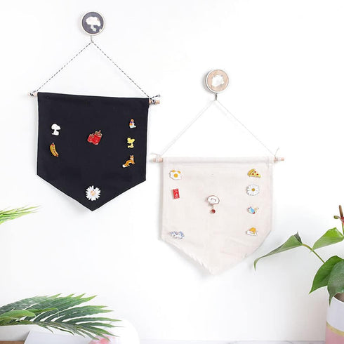 2Pcs Hanging Brooch Pin Organizer Blank Wall Hanging Enamel Pin Brooch Pin Badges Medals Lapel Collection Display Banners Organizer Storage Holder...
