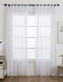 ZebraSmile 1 Panel Tab Top Voile Curtains Loop Sheer Curtains Transparent Window Drapes for Living Bedroom Divide Wedding Big Window Curtains Whit...