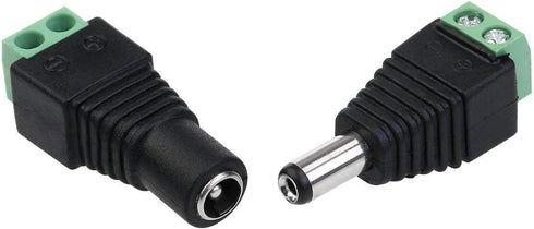 5.5mm x 2.1mm DC Barrel Jack Connector DC 12V Adapter DC Female Socket Male Plug DIY DC Terminal Connector for CCTV Camera, LED Strip Light or oth...